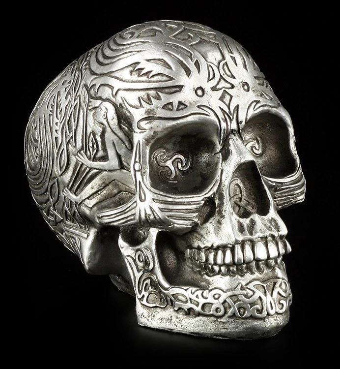 Totenkopf - Keltisch Silberfarben 3 Totenkopf - Keltisch Silberfarben