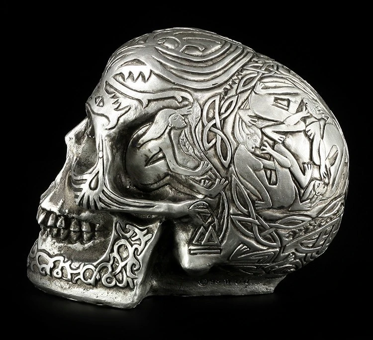 Totenkopf - Keltisch Silberfarben 6 Totenkopf - Keltisch Silberfarben – Bild 4