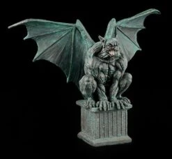 Gargoyle Figur - Magus Sitzt Auf Sockel