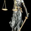 Mittlere Justitia Figur - Göttin Der Gerechtigkeit - Silber Gold
