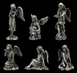 Kleine Zinn Engel Figuren Mit Kristall - 6er Set -Statuen Modell Verkauf 2D FS21170 Kleine Zinn Engel Figuren mit Kristall 6er Set 3 1280x1280