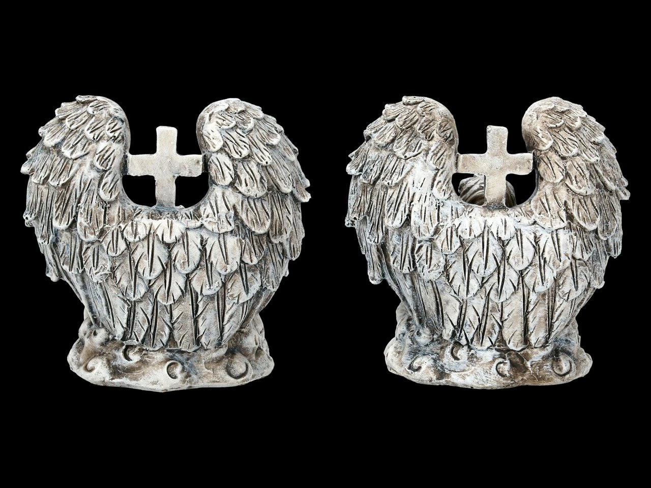 Kleine Grabengel Figuren Mit Kreuz - 2er Set 6 Kleine Grabengel Figuren Mit Kreuz - 2er Set – Bild 4