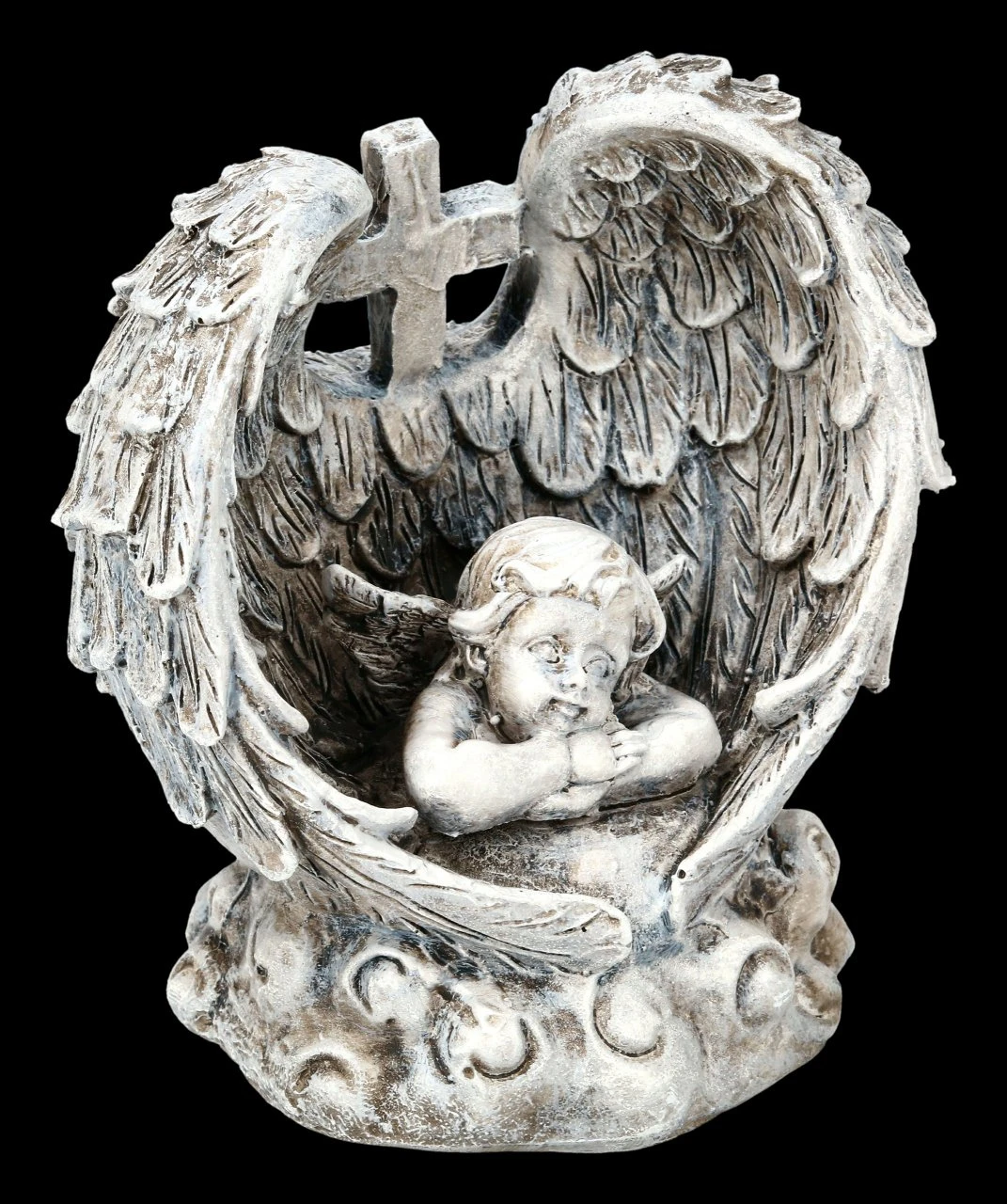 Kleine Grabengel Figuren Mit Kreuz - 2er Set 7 Kleine Grabengel Figuren Mit Kreuz - 2er Set – Bild 5