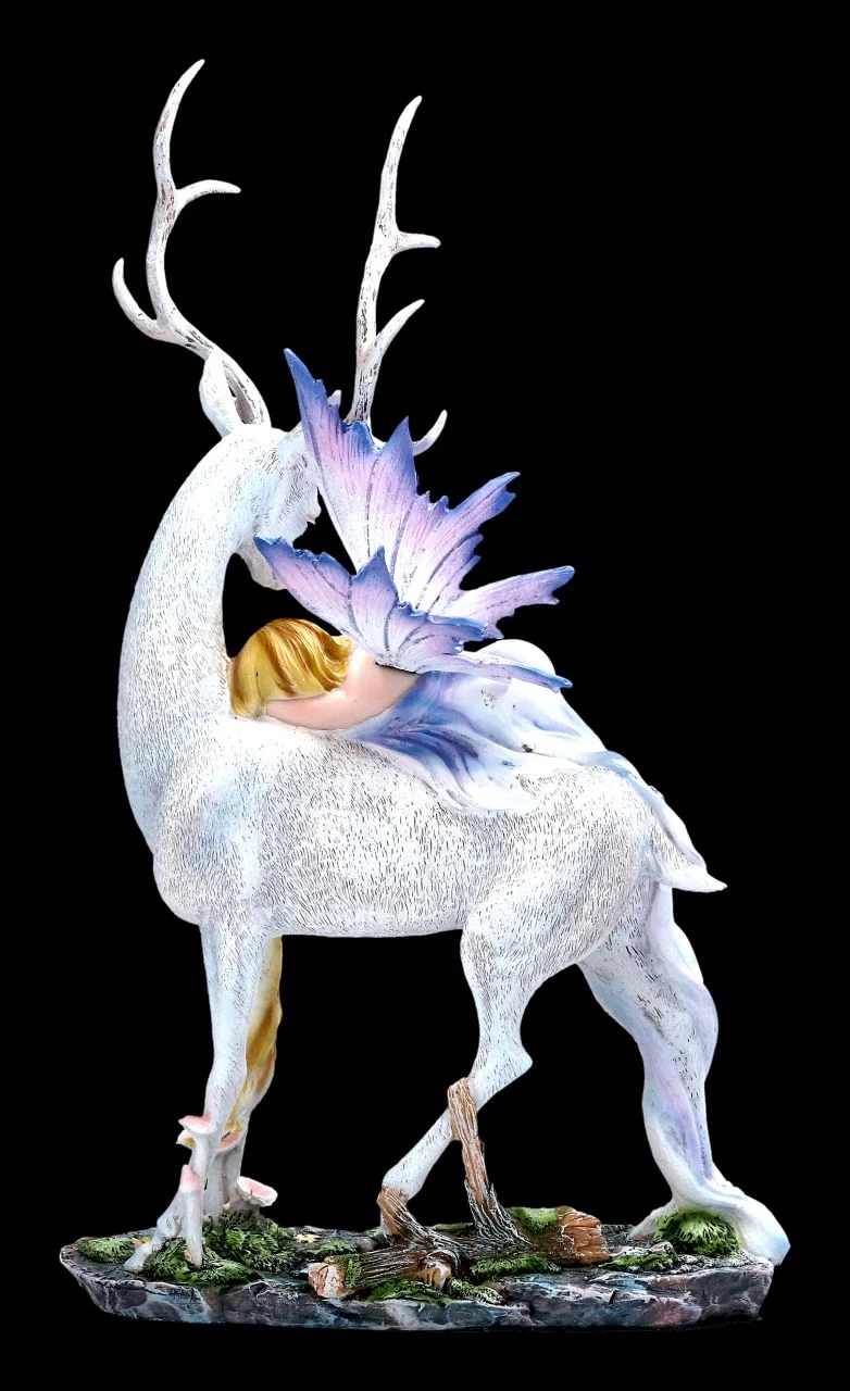 Elfen Figur Schläft Auf Weißem Hirsch 6 Elfen Figur Schläft Auf Weißem Hirsch – Bild 4