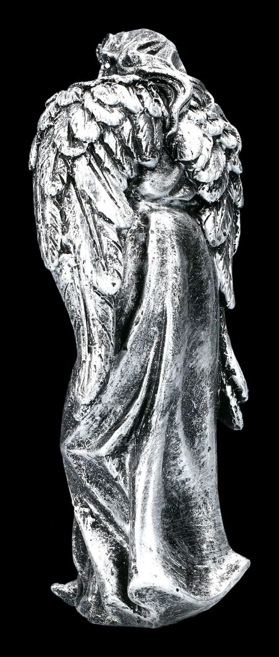 Grabengel Figur Silberfarben - In Stillem Gedenken 5 Grabengel Figur Silberfarben - In Stillem Gedenken – Bild 3