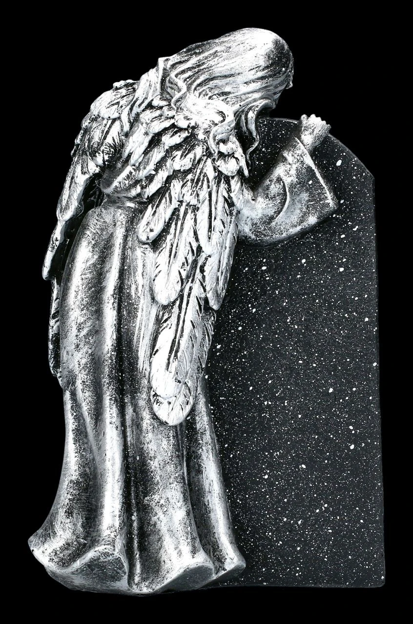 Grabengel Figur Silberfarben - In Stillem Gedenken 6 Grabengel Figur Silberfarben - In Stillem Gedenken – Bild 4
