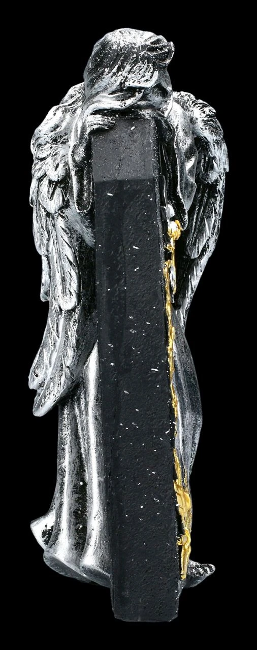 Grabengel Figur Silberfarben - In Stillem Gedenken 7 Grabengel Figur Silberfarben - In Stillem Gedenken – Bild 5