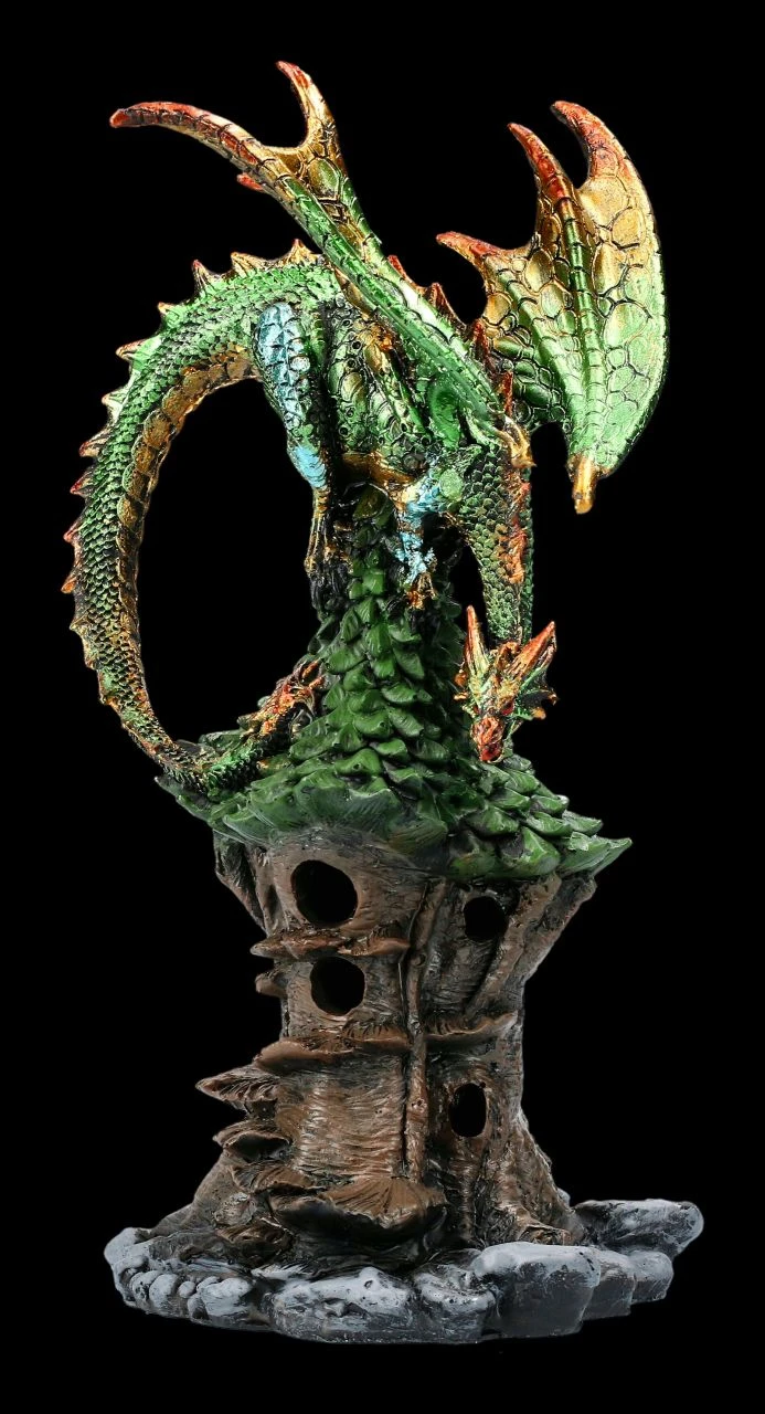 Drachen Figur Auf Baumhaus Mit LED - Grüner Mythos 4 Drachen Figur Auf Baumhaus Mit LED - Grüner Mythos – Bild 2