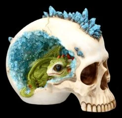 Totenkopf Mit Drache - Crystal Cave Blue