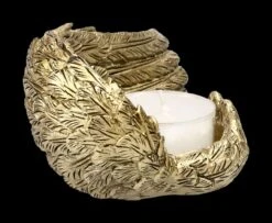 Teelichthalter - Goldener Engelsflügel Liegend -Statuen Modell Verkauf 2D FS23409 TeelichthalterGoldener Engelsflugel liegend 5 1280x1280