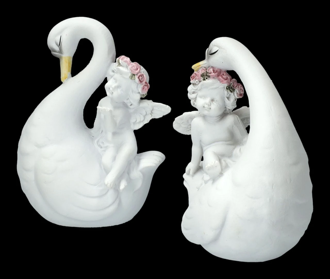 Engel Figuren - Putten Auf Schwänen 2er Set 5 Engel Figuren - Putten Auf Schwänen 2er Set – Bild 3