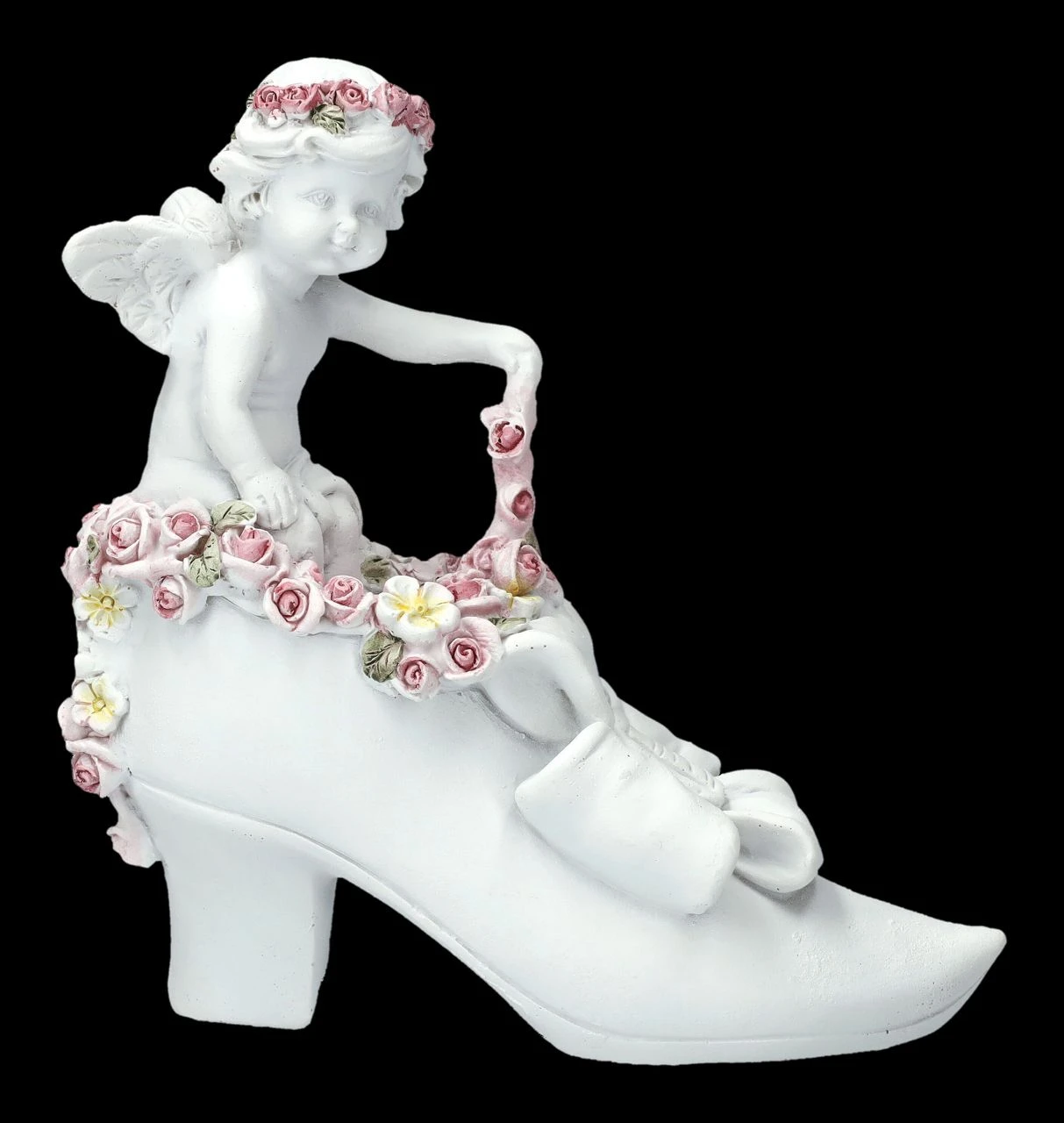 Engel Figur - Putte Mit Rosen Auf Schuh 4 Engel Figur - Putte Mit Rosen Auf Schuh – Bild 2