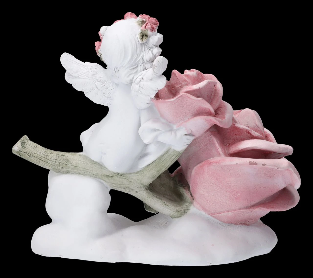 Engel Figur - Putte Mit Großer Rose 6 Engel Figur - Putte Mit Großer Rose – Bild 4