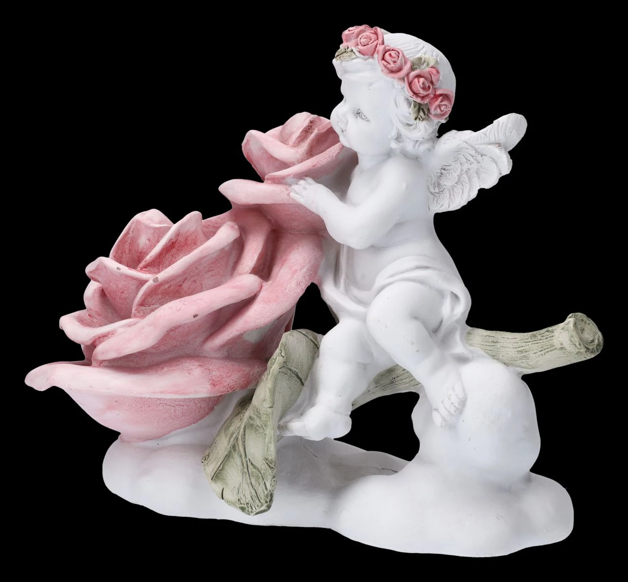 Engel Figur - Putte Mit Großer Rose 8 Engel Figur - Putte Mit Großer Rose – Bild 6