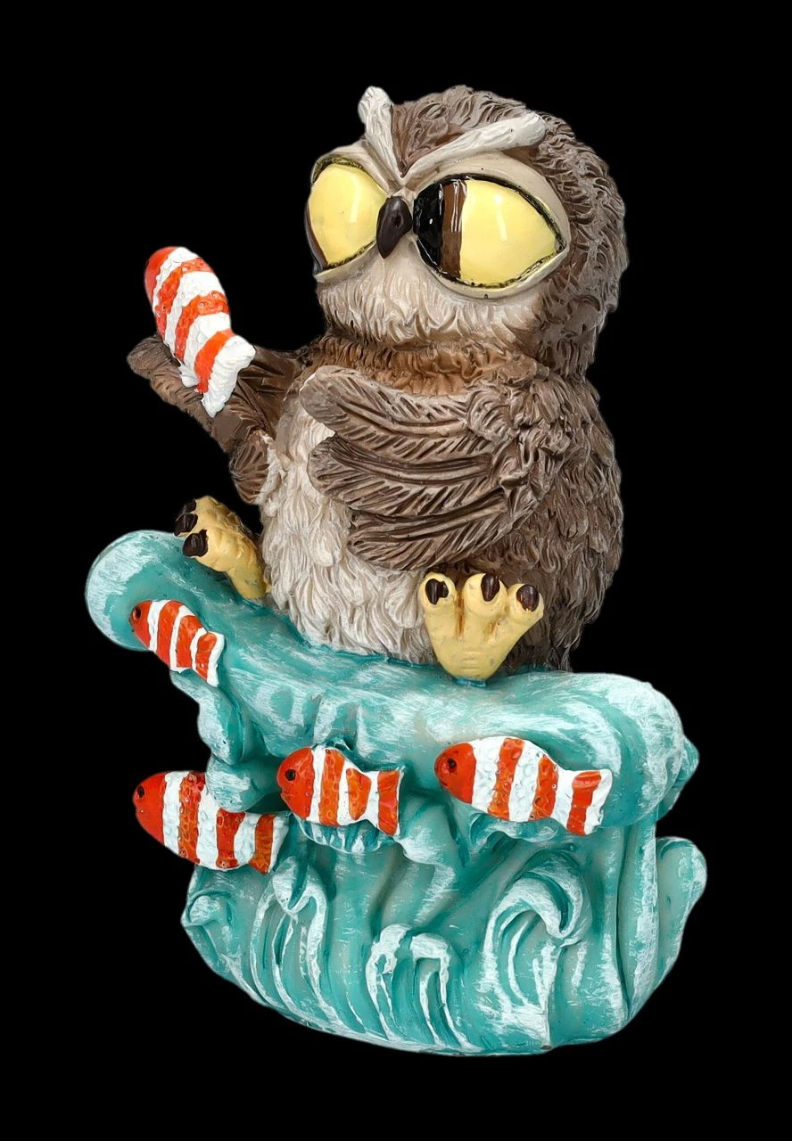 Lustige Eulen Figur Mit Fischen 5 Lustige Eulen Figur Mit Fischen – Bild 3