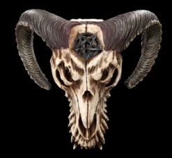 Wandrelief - Teuflischer Schädel Mit Pentagramm