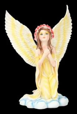 Engel Figur In Gelbem Kleid Betend