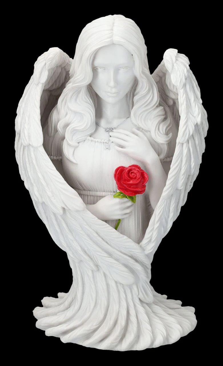 Engelfigur - Angel Blessing Mit Rose Groß 3 Engelfigur - Angel Blessing Mit Rose Groß