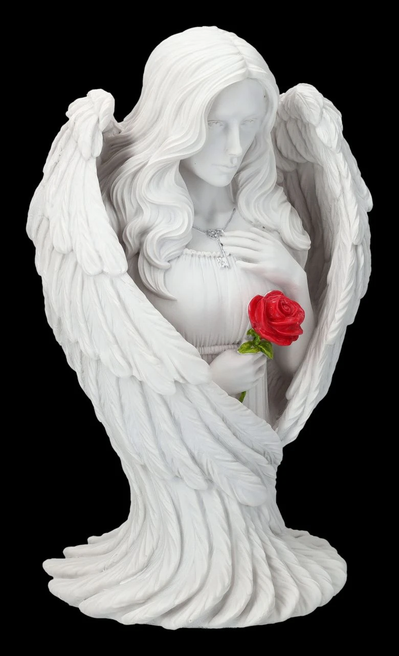Engelfigur - Angel Blessing Mit Rose Groß 4 Engelfigur - Angel Blessing Mit Rose Groß – Bild 2