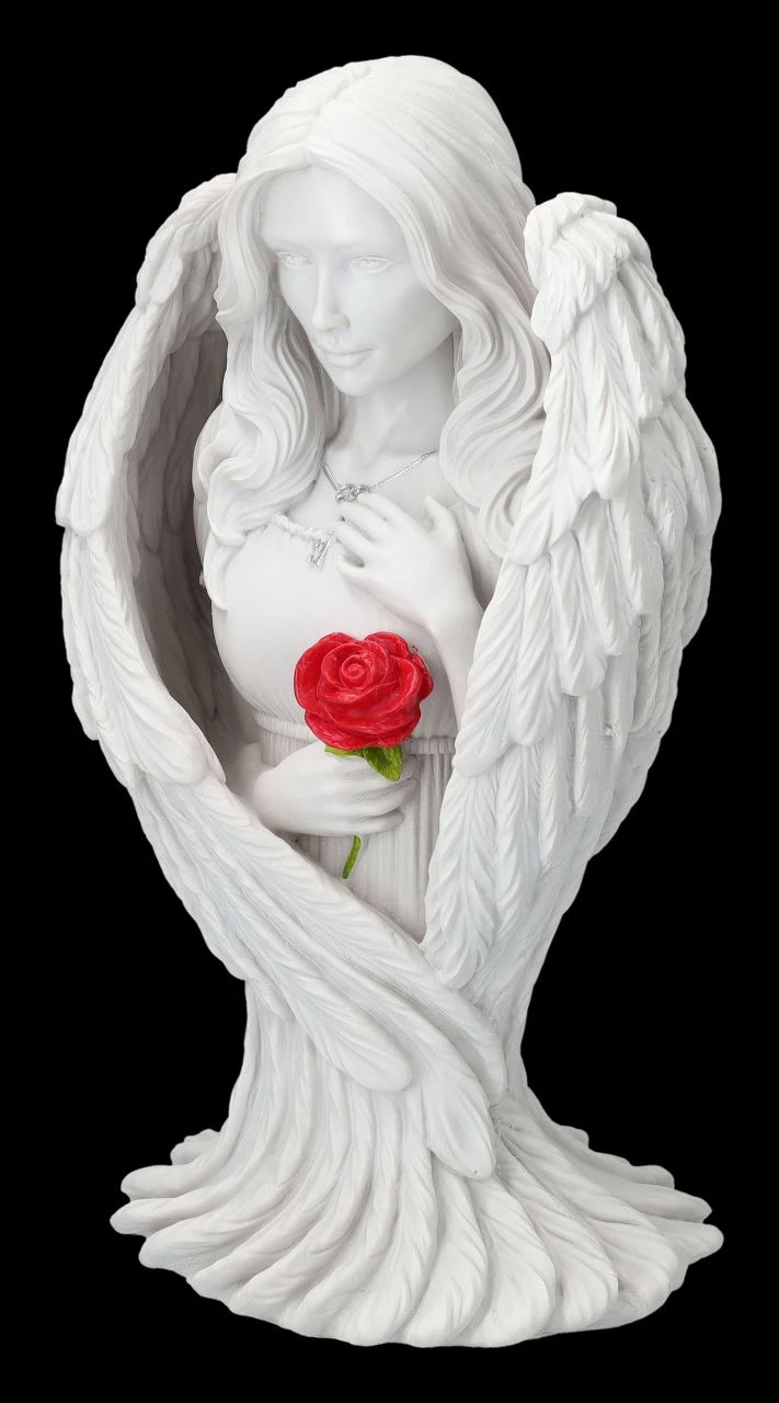 Engelfigur - Angel Blessing Mit Rose Groß 5 Engelfigur - Angel Blessing Mit Rose Groß – Bild 3