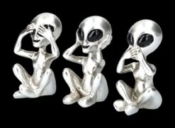 Alien Figuren - Nichts Böses Silberfarben 12 Alien Figuren - Nichts Böses Silberfarben -Statuen Modell Verkauf 2D FS24310 Alien Figur Nichts Boses silberfarben 7 1280x1280