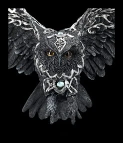 Wandrelief - Schwarze Keltische Eule -Statuen Modell Verkauf 2D FS24644 Wandrelief Schwarze keltische Eule 12 1280x1280