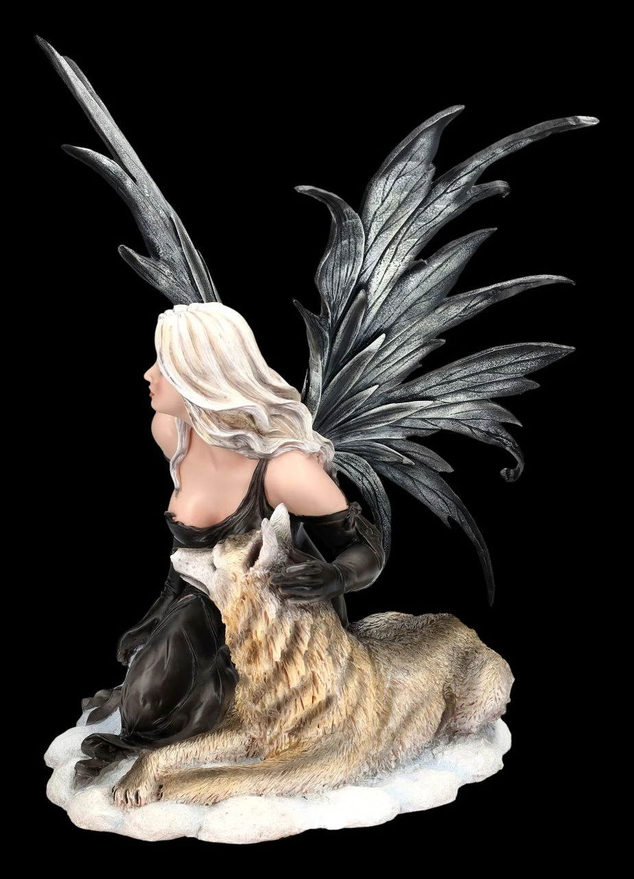 Elfen Figur Nara Mit Grauem Wolf 5 Elfen Figur Nara Mit Grauem Wolf – Bild 3