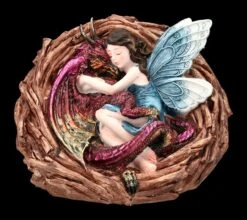 Elfen Figur Kuschelt Mit Drache - Love Nest