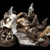Skelett Figur Motorrad - Ride Or Die Bronzefarben