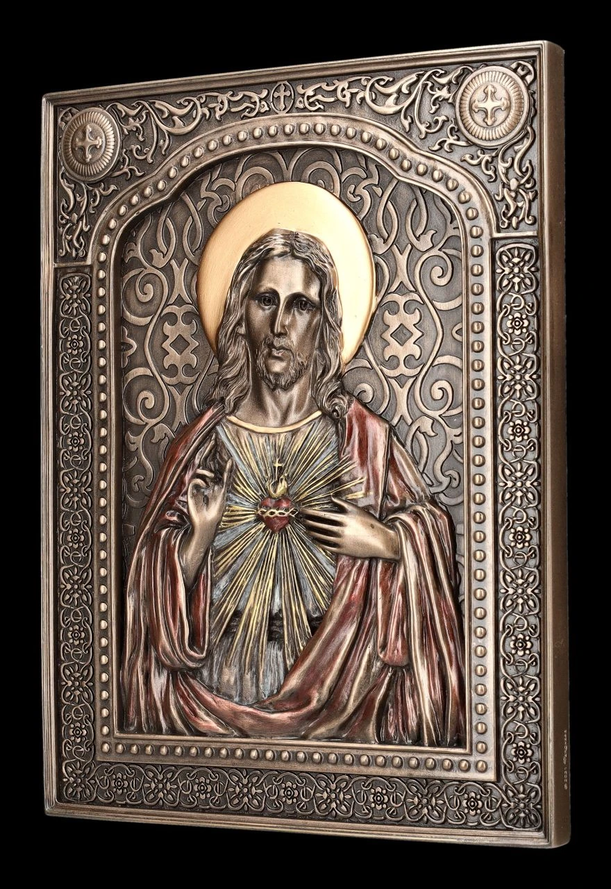 Wandrelief Ikone - Gesegnetes Herz Jesu 5 Wandrelief Ikone - Gesegnetes Herz Jesu – Bild 3