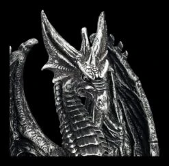 Drachen Figur - Wächter Silberfarben -Statuen Modell Verkauf 2D FS24974 Drachen Figur W chter silberfarben 7 1280x1280