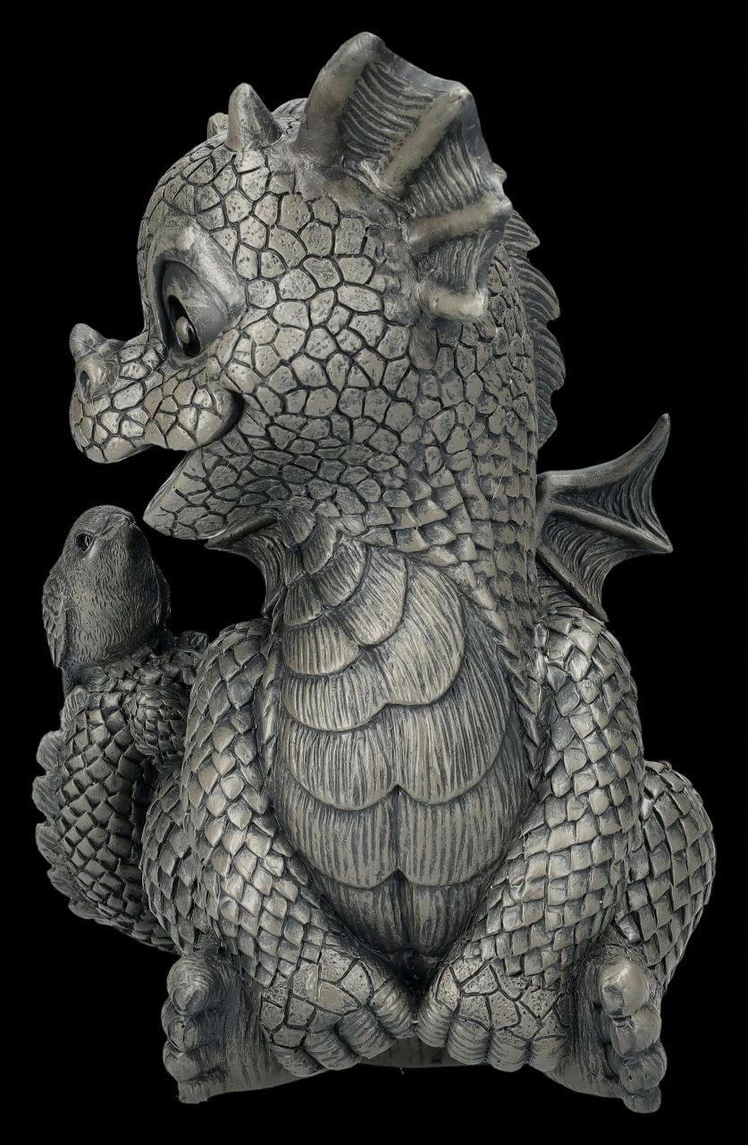 Garten Figur - Drache Freut Sich über Vogel 6 Garten Figur - Drache Freut Sich über Vogel – Bild 4