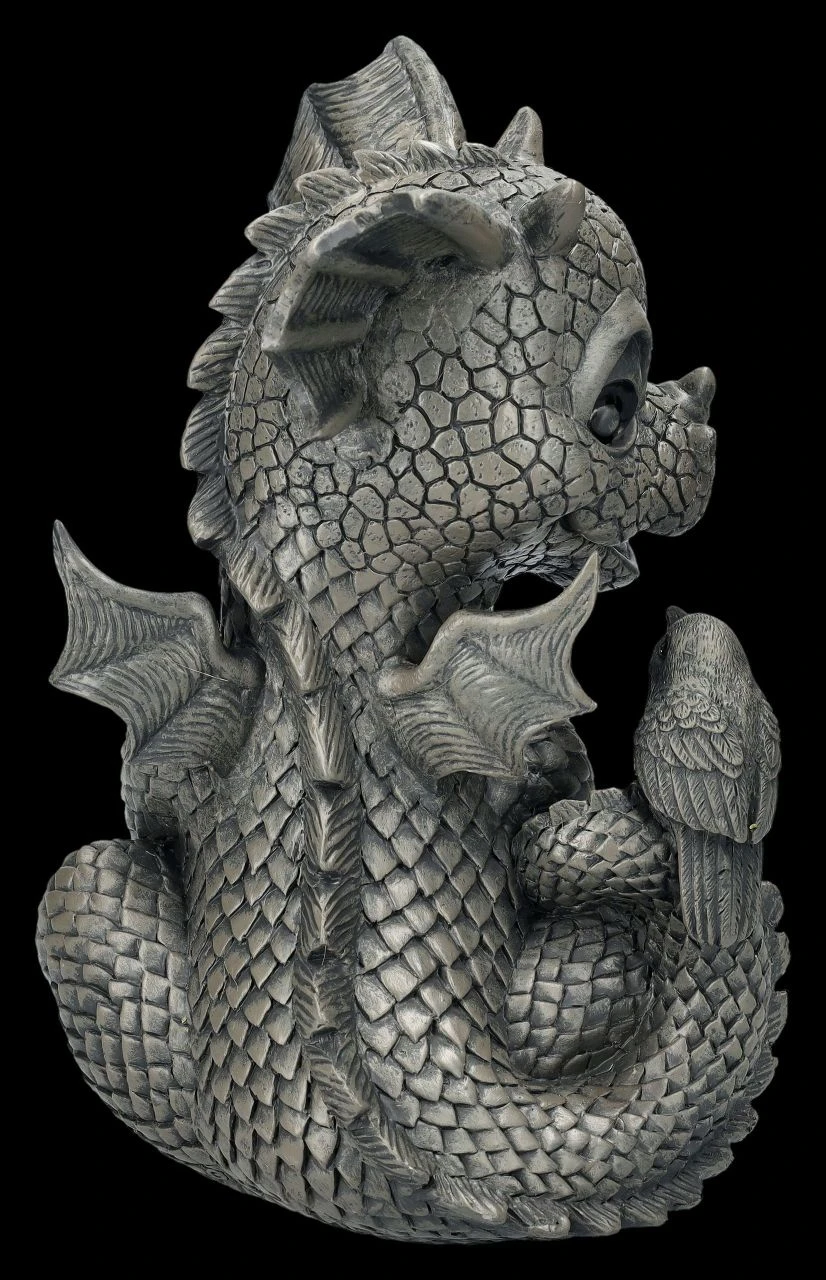Garten Figur - Drache Freut Sich über Vogel 8 Garten Figur - Drache Freut Sich über Vogel – Bild 6