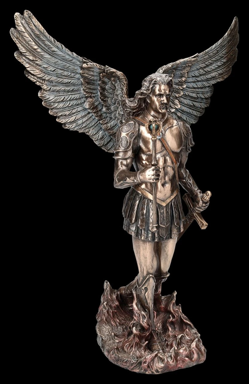 Erzengel Michael Figur - In Flammen Mit Zepter 4 Erzengel Michael Figur - In Flammen Mit Zepter – Bild 2