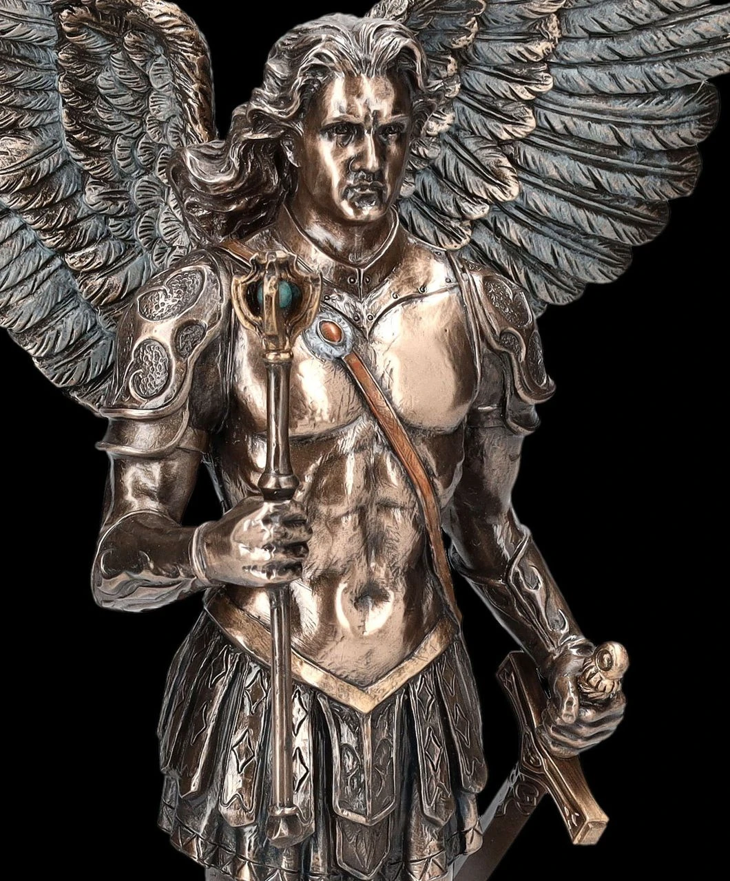 Erzengel Michael Figur - In Flammen Mit Zepter 9 Erzengel Michael Figur - In Flammen Mit Zepter – Bild 7