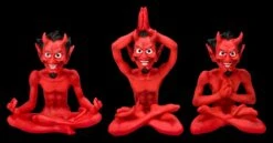 Teufel Figuren Beim Yoga 3er Set