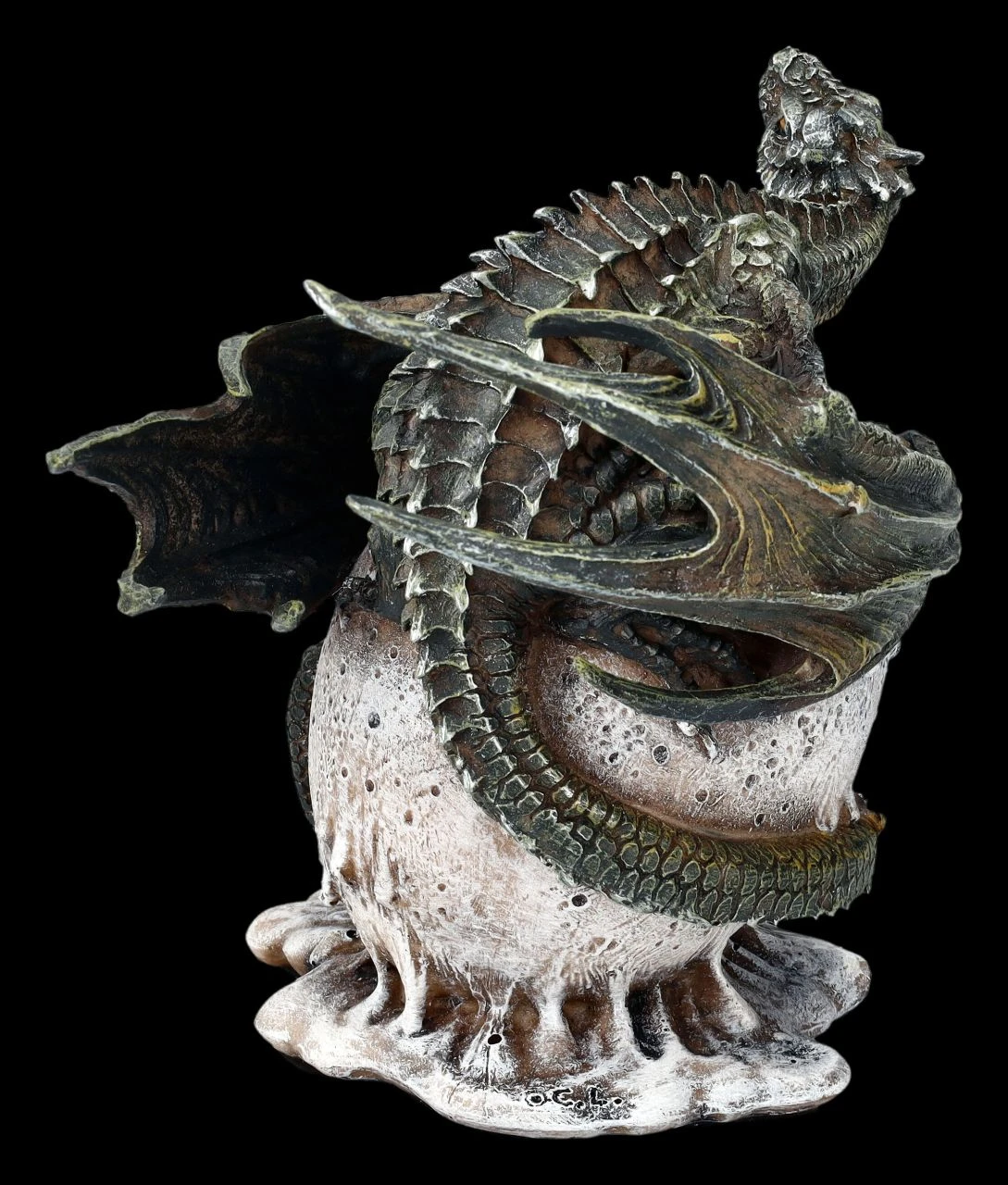 Drachenfigur Grün Bewacht Ei 7 Drachenfigur Grün Bewacht Ei – Bild 5