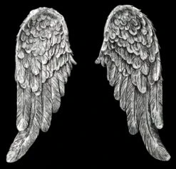 Wanddeko - Engelsflügel Silberfarben