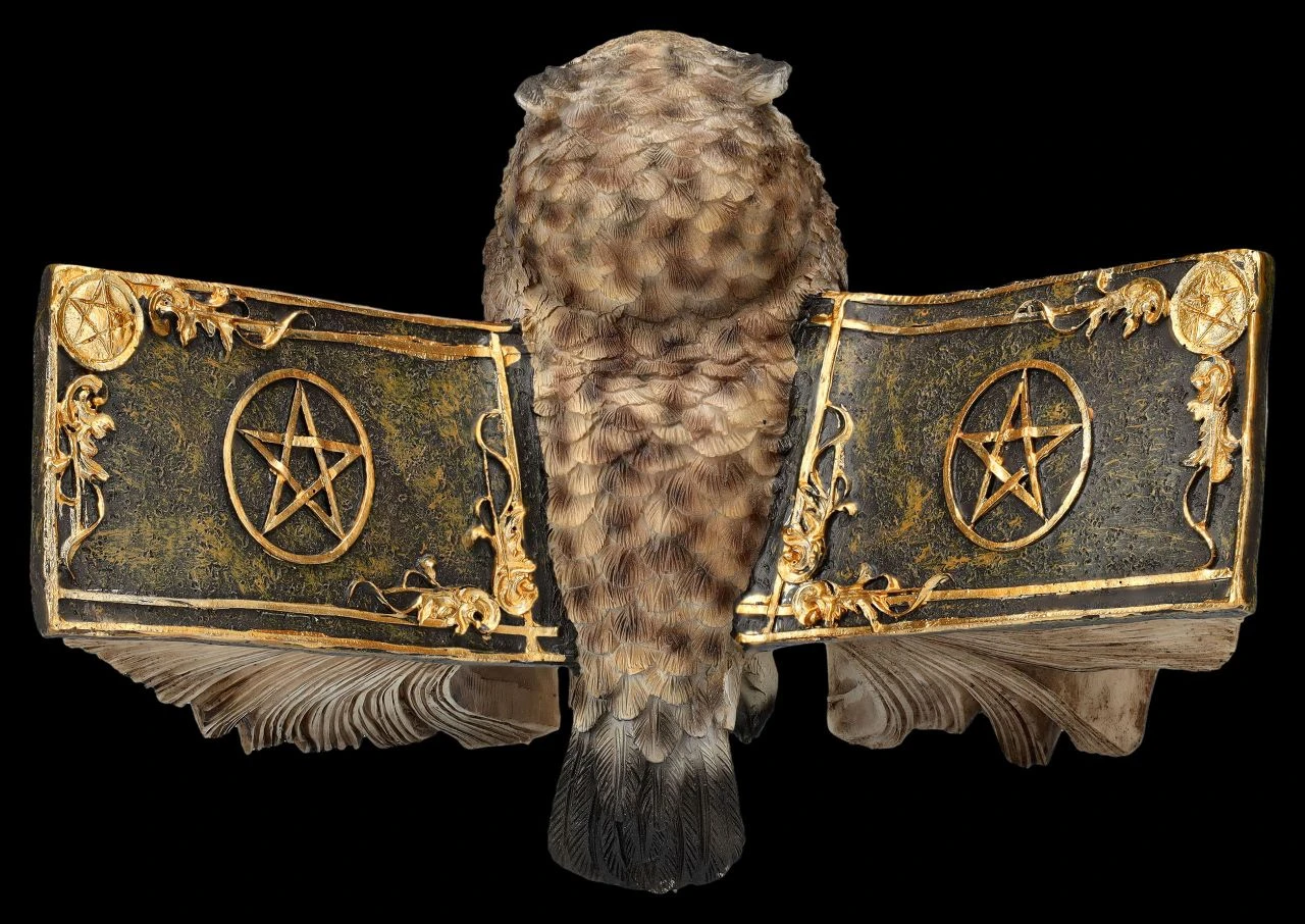 Eulen Figur Braun - Botschafterin Mit Buchflügeln 9 Eulen Figur Braun - Botschafterin Mit Buchflügeln – Bild 7