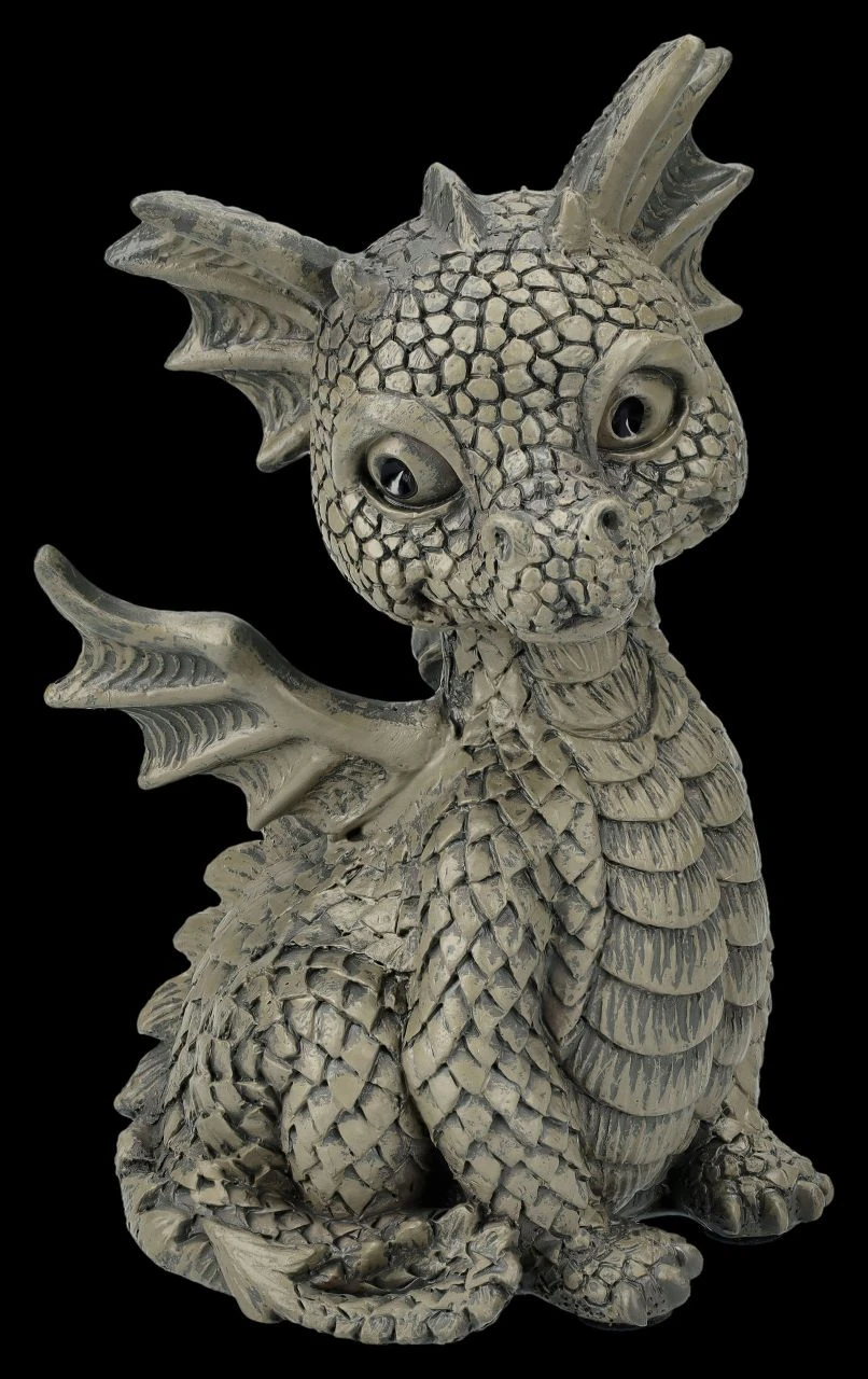 Gartenfigur Klein - Schelmischer Drache 3 Gartenfigur Klein - Schelmischer Drache