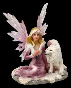 Elfen Figuren 2er Set - Rosa Feen Mit Wolf Babys -Statuen Modell Verkauf 2D FS25704 Elfen Figuren 2er Set Rosa Feen mit Wolf Babys 2 1280x1280