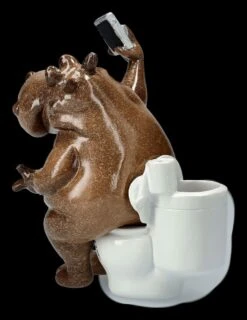 Lustige Nilpferd Figur - Selfie Am Klo -Statuen Modell Verkauf 2D FS25930 Lustige Nilpferd Figur Selfie am Klo 7 1280x1280