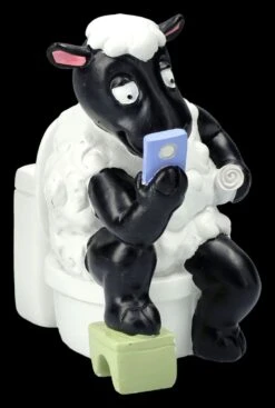 Lustige Schaf Figur - Handyzeit Am Klo -Statuen Modell Verkauf 2D FS25932 Lustige Schaf Figur Handyzeit am Klo 7 1280x1280