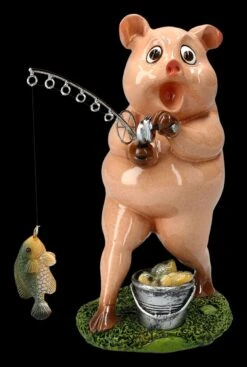 Lustige Schweine Figur Beim Angeln -Statuen Modell Verkauf 2D FS25946 vLustige Schweine Figur beim Angeln 1 1280x1280