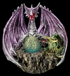 Drachenfigur Lila Mit Jungem - The Arrival
