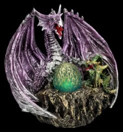 Drachenfigur Lila Mit Jungem - The Arrival -Statuen Modell Verkauf 2D FS26095 Drachefigur lila mit Jungen LED The Arrival 5 1280x1280