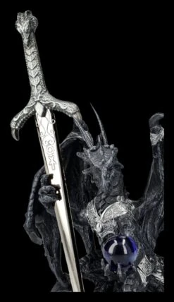 Brieföffner - Schwarzer Drache In Rüstung -Statuen Modell Verkauf 2D FS26117 Brief ffner Schwarzer Drache in R stung 3 1280x1280