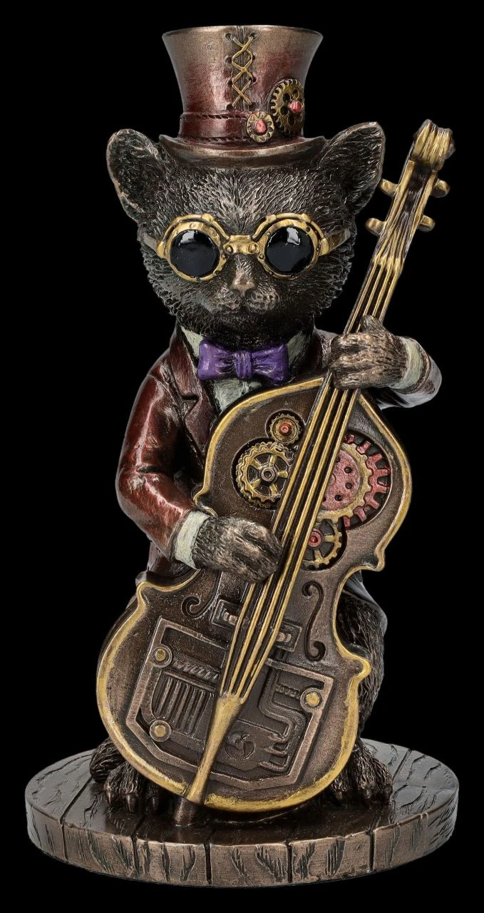 Steampunk Figur - Katzen Bassist 3 Steampunk Figur - Katzen Bassist