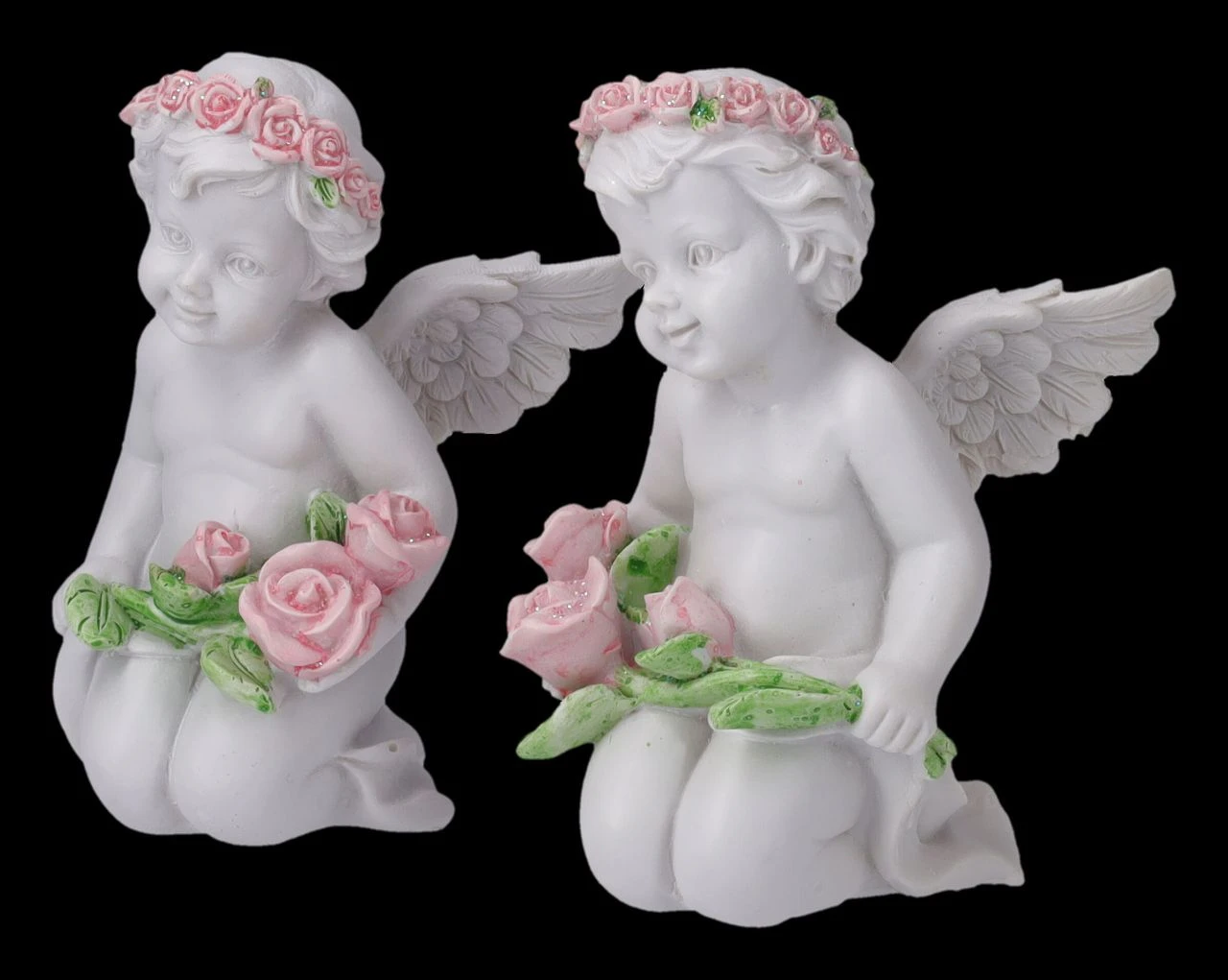 Engel Figuren 2er Set - Putten Mit Rosen 6 Engel Figuren 2er Set - Putten Mit Rosen – Bild 4