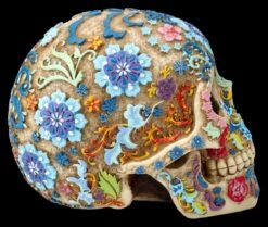 Totenkopf Figur Mit Buntem Blumenmuster -Statuen Modell Verkauf 2D FS26682 Totenkopf Figur mit buntem Bkumenmuster 4 1280x1280